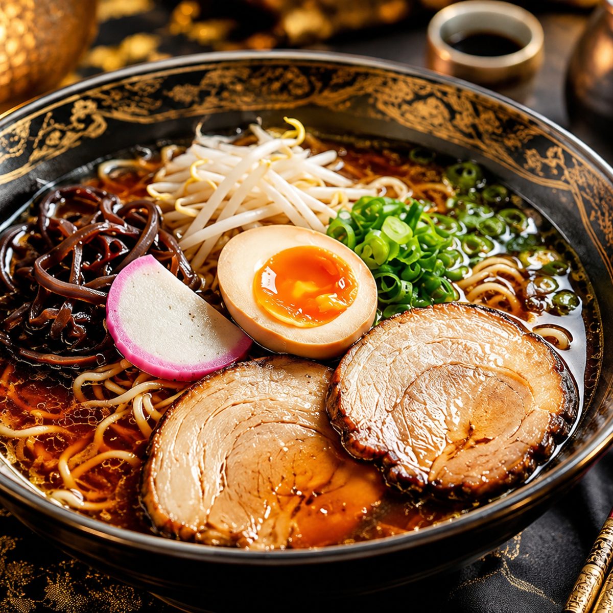 Tonkotsu ramen, simmered for hours